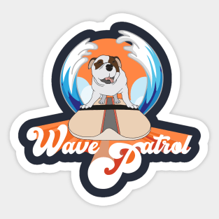 Surfer Dog Wave Patrol Sticker